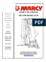 Marcy Platinum Mp-2106 Home Gym: Model MP-2106 Retain This Manual For Reference 09-10-07 Owner'S Manual