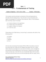 ISTQB Foundation - Quizz Chapter1