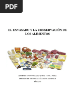 El Envasado y La Conservación de Los Alimentos