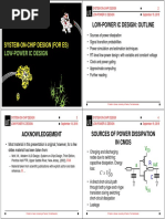 Low-Power Ic Design: Outline: System-On-Chip Design (For Es)