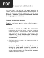 Proceso Desde La Recepcion Hasta La Distribucion de Un Documento