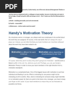 Handy's Motivation Theory