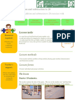 Lesson Tasks: Lesson Plan: Addition and Subtraction To 20