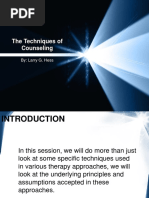 The Techniques of Counseling: By: Larry G. Hess