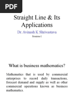 Straight Line & Its Applications: Dr. Avinash K Shrivastava