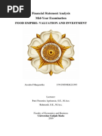 Financial Statement Analysis Mid-Year Examination Food Empire: Valuation and Investment