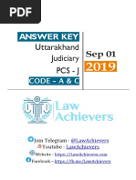 Answer Key: Uttarakhand Judiciary Pcs - J