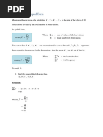 Mean of Ungrouped Data