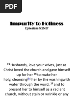 Impurity To Holiness: Ephesians 5:25-27