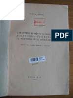 ARION Dinu C. - Caracterele Juridice Si Sociale Ale Proprietatii Rurale in Voievodatele Romanesti