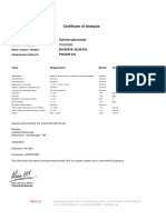 Certificate of Analysis: Calcium Gluconate