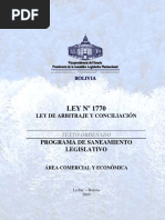 Bolivia - Ley de Arbitraje y Conciliación