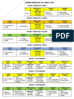 Rol de Examen Mensual de Abril de Secundaria - Docente