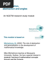 Generalisation, Abstraction and Angles: An NCETM Research Study Module