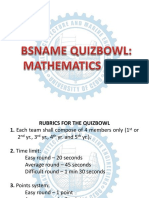 Math Quizbowl Questionnaires