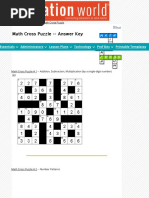 Math Cross Puzzle - Education World