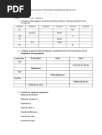 Actividades de Refuerzo FUNCIONES INORGÁNICAS METÁLICAS