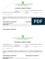 Waiver/Consent Form: Name of The Student Grade & Section