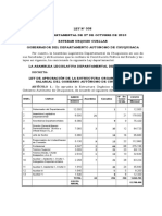 008 #Ley de Aprobación de La Escala Salarial Del Gobierno Autónomo de Chuquisaca