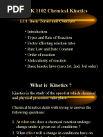 STK 1102 Chemical Kinetics: LU1 Basic Terms and Concepts