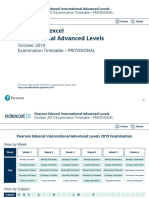 October 2019 Timetable Provisional