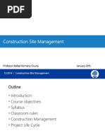 Construction Site Management: Professor Rafael Romano Osuna January 2015