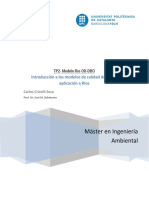 Máster en Ingeniería Ambiental: Introducción A Los Modelos de Calidad Del Agua, Aplicación A Ríos