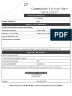 Community Service Form 2018 / 2017: Applicant Information