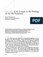 The Role of The Lament in The Theology of The Old Testament"