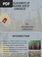 Replacement of Bagasse Ash in Concrete