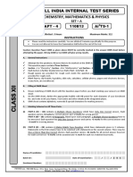 Chemistry, Mathematics & Physics All India Internal Test Series