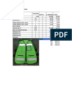 Chaleco Panamericano Consumo Cant PZ V. Unitario V. Total: Costo $142.54 40% $237.57 $203.63 $356.36