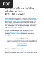 Comparing Different Inventory Valuation Methods: Fifo, Lifo, and Wac