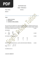 STD - XII (Cbse Board) Subject - Mathematics I Time: 1:30 Hrs Test No.-1 M.M. 50