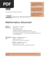 Mathematics Advanced Sample Examination Materials 2020