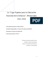 La "Liga Popular para La Educación Racional de La Infancia"