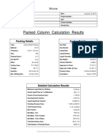 Packed Column Calculation Results: Packing Details System Details