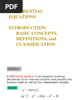 Differential Equations Basic Concepts, Definitions, and Classification