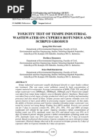 Toxicity Test of Tempe Industrial Wastewater On Cyperus Rotundus and Scirpus Grossus