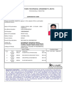 Rajasthan Technical University, Kota: Admission Card