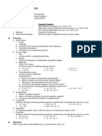 LP Quadratic Equation