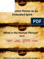 The Human Person As An Embodied Spirit