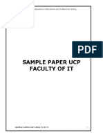 Sample Paper Ucp Faculty of It