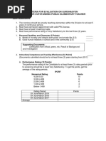 Criteria For Evaluation For Outstanding Teacher