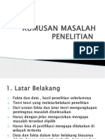 Rumusan Masalah Penelitian