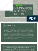 Report Some Hindrances in Scientific Inquiry