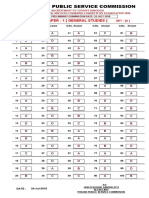 Punjab PCS Prelims 2018 Paper 1 Answer Key PDF