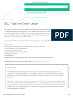 ESL Teacher Cover Letter - JobHero