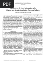 Information System Integration After Merger and Acquisition in The Banking Industry