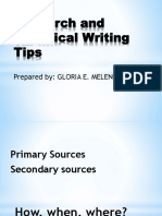 Research and Technical Writing Tips